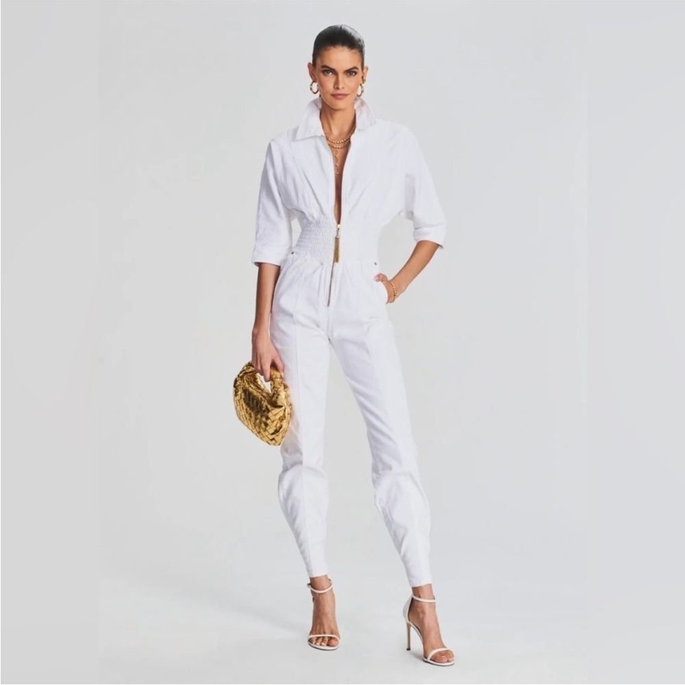 Retrofete Ellis Jumpsuit in white NWT size XL